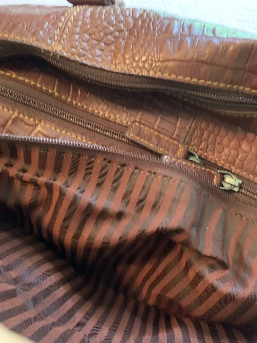 Jack George’s Hornback Croco Satchel Handbag Genuine Buffalo Leather